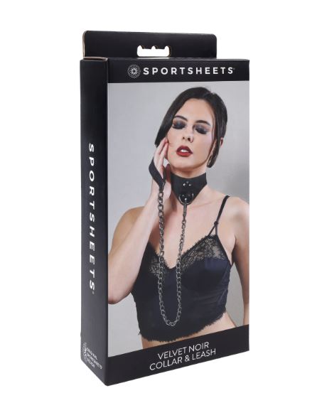 VELVET NOIR COLLAR & LEASH
