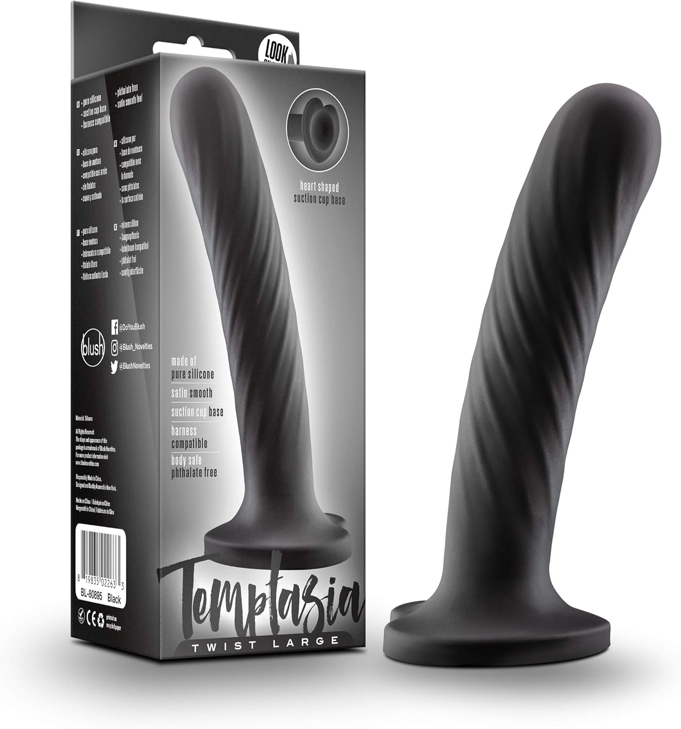 Temptasia Twist Large Dildo Black