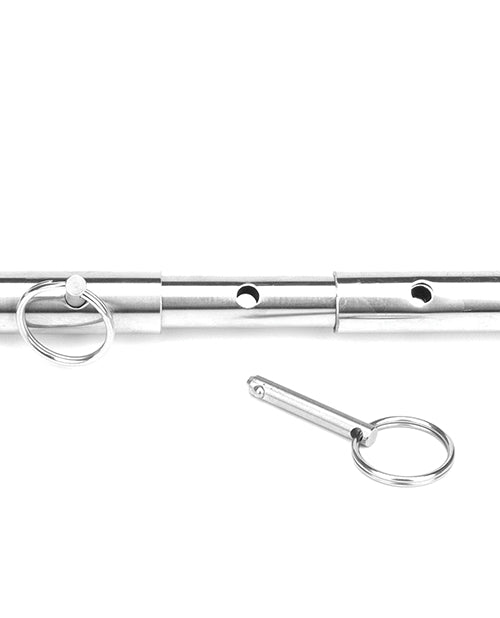 LUX FETISH EXPANDABLE SPREADER BAR SET 35-47IN W/ DETACHABLE LEATHERETTE CUFFS