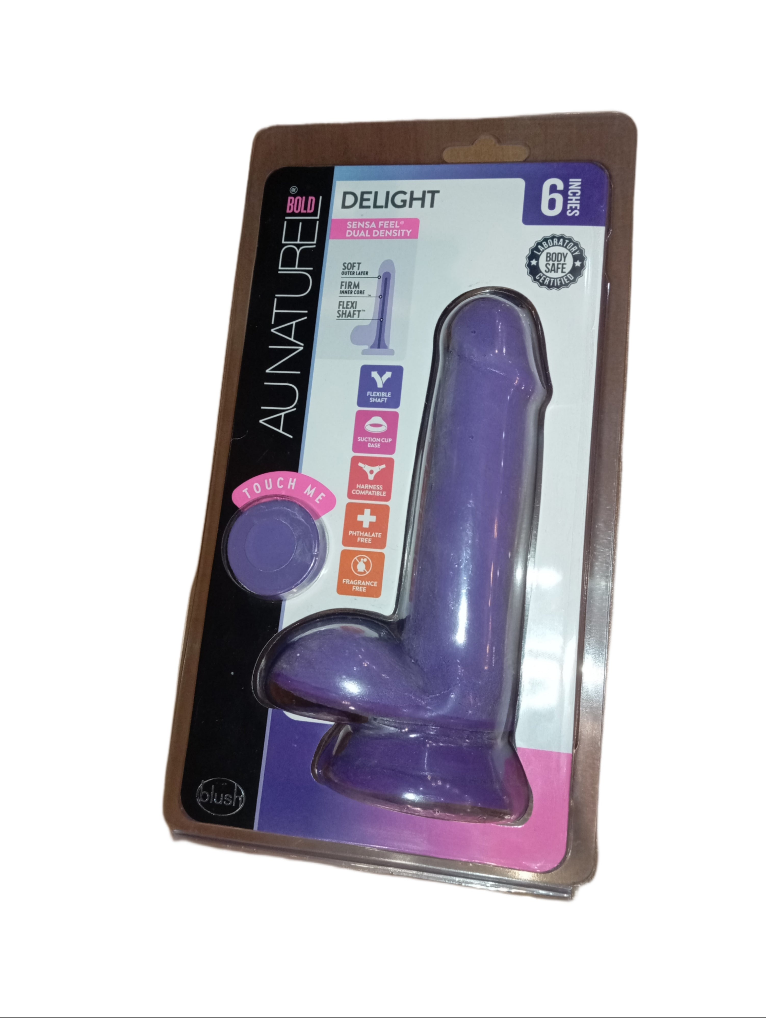 AU NATUREL BOLD DELIGHT 6 IN DILDO PURPLE