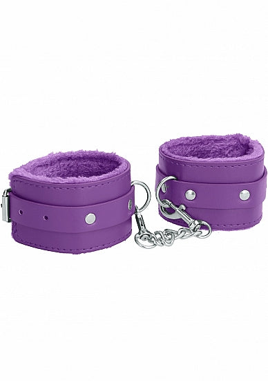 Ouch Plus Leather Wrist Cuffs Purple