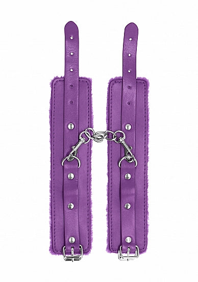 Ouch Plus Leather Wrist Cuffs Purple