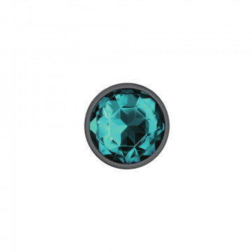CHEEKY CHARMS ROUND TEAL MEDIUM GUNMETAL BUTT PLUG