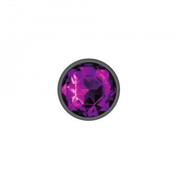 CHEEKY CHARMS ROUND PURPLE MEDIUM GUNMETAL BUTT PLUG