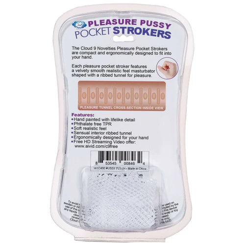 Cloud 9 Pleasure Pussy Pocket Stroker: Experience Ultimate Pleasure On-The-Go