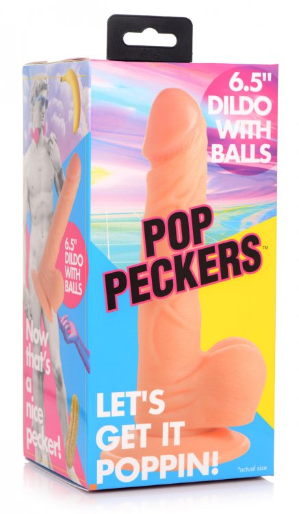 POP 6.5IN DILDO W/ BALLS FLESH