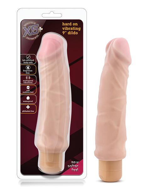 X5 Hard On Vibrating Dildo 9"