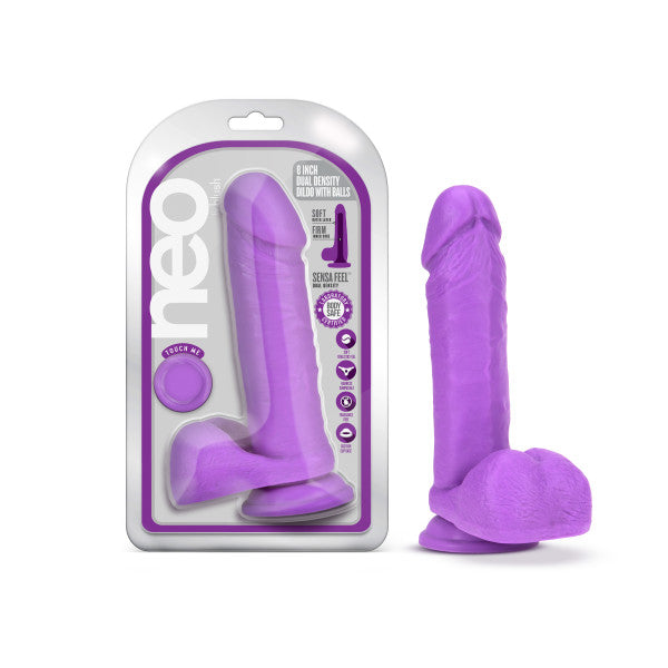 Neo 8" Dual Density Dildo W/ Balls