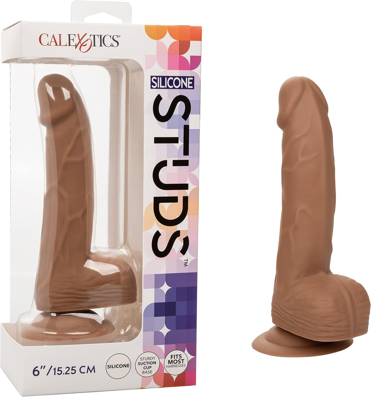 Calexotics Silicone Studs 6inch Realistic Dildo brown/mocha