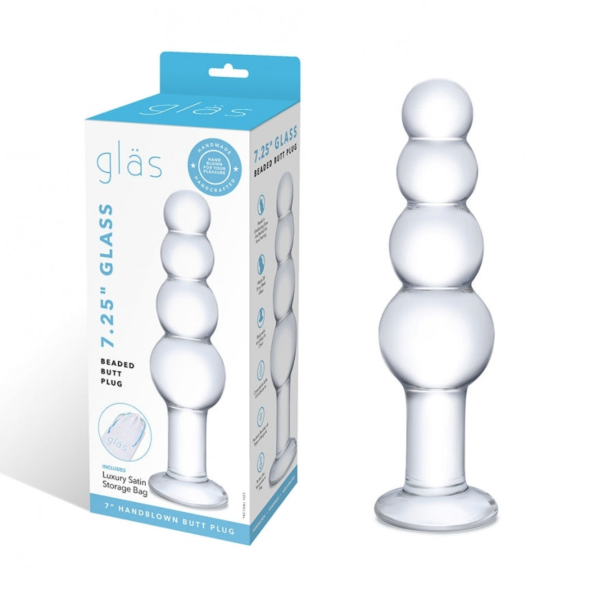 GLAS 7.25 GLASS BEADED BUTT PLUG