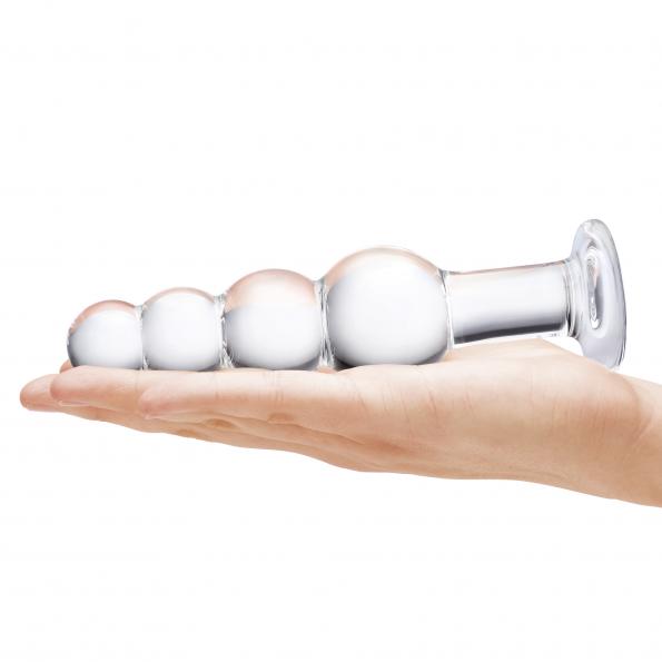 GLAS 7.25 GLASS BEADED BUTT PLUG