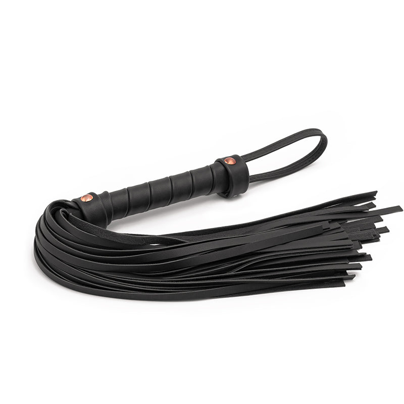 BONDAGE COUTURE FLOGGER BLACK W/ ROSE GOLD