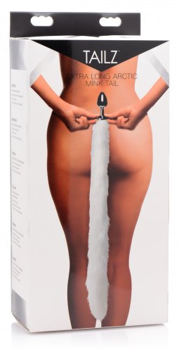 TAILZ EXTRA LONG ARCTIC MINK TAIL METAL ANAL PLUG