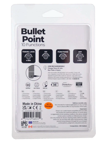Power Bullet, Bullet Point Rechargeable Black