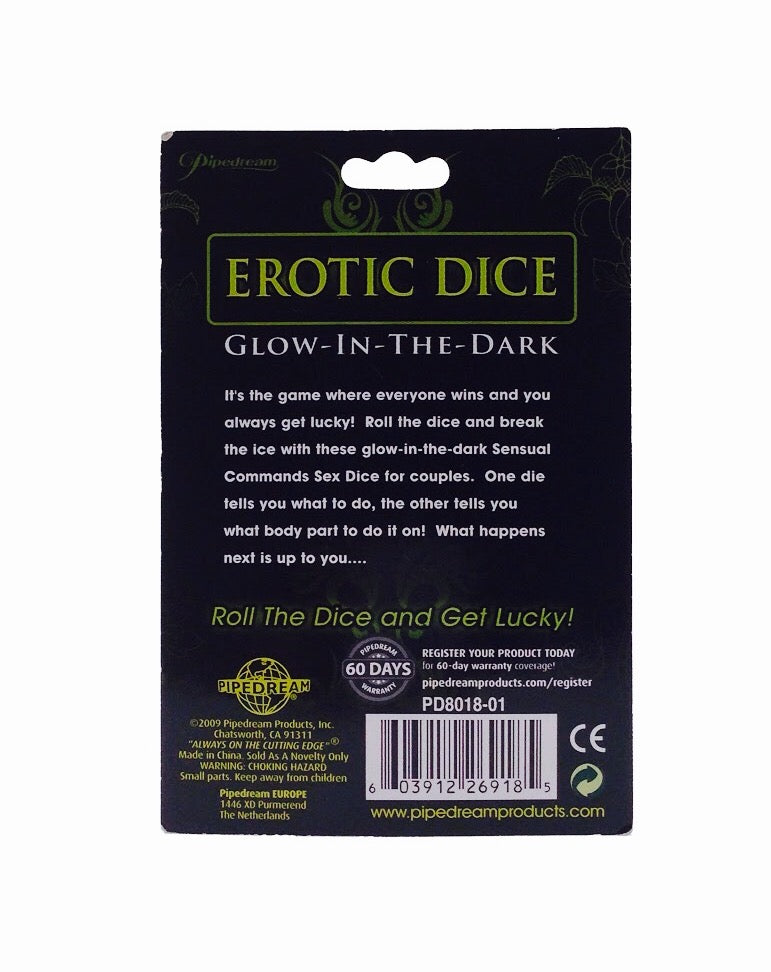 Glow In The Dark Erotic Dice Games (back view)